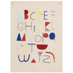 Ferm Living Alphabet Fabric Poster 50x70