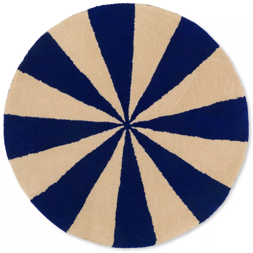 Ferm Living Arch Tufted Vloerkleed 130 Brick Blue/off-white 1 Ferm Living Arch Tufted Vloerkleed 130 Brick Blue/off-white