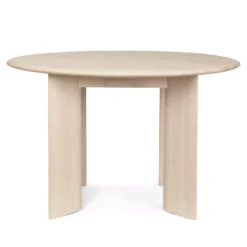 Ferm Living Bevel Eettafel Ø117 Wit Beuken