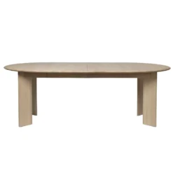 Ferm Living Bevel Uitschuifbare Eettafel ø 117-217 Wit Geolied Beuken