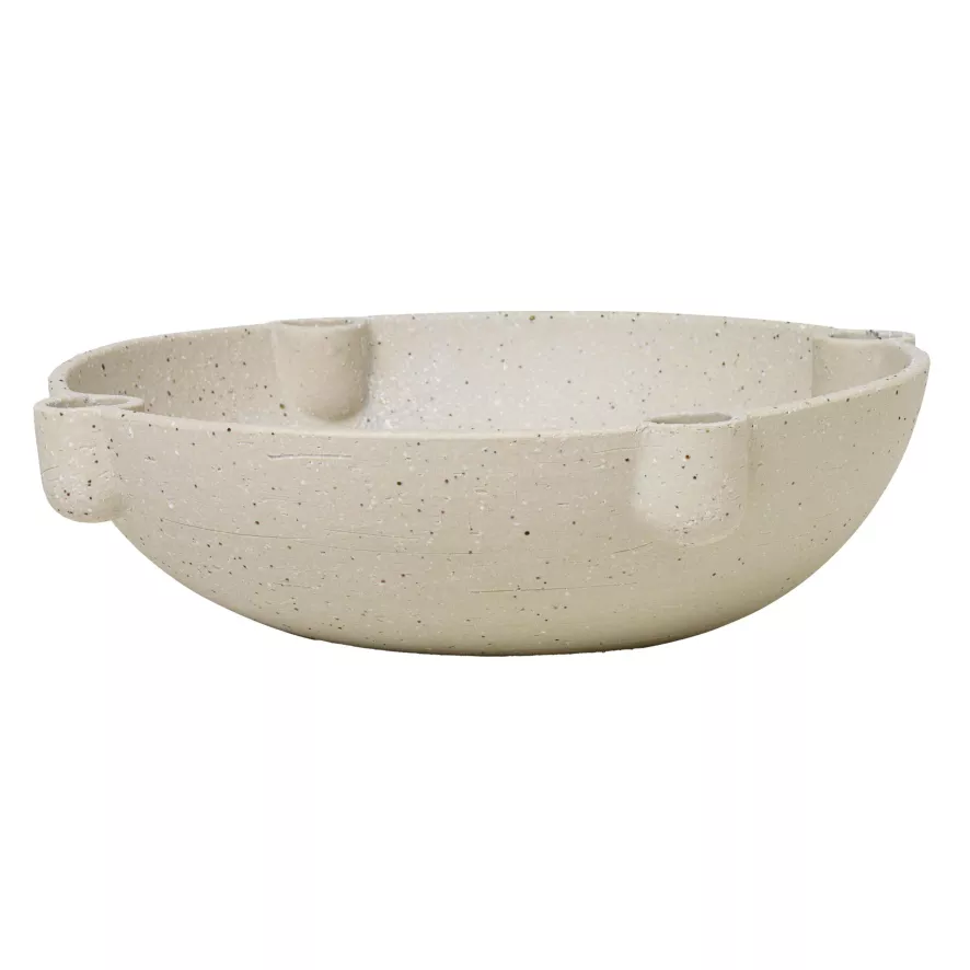 Ferm Living Bowl Kandelaar L Keramiek Beige 1 Ferm Living Bowl Kandelaar L Keramiek Beige
