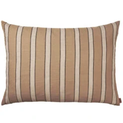 Ferm Living Brown Cotton Kussen 80x60 Stripe
