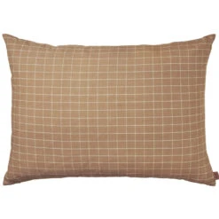 Ferm Living Brown Cotton Kussen 80x60 Check