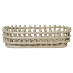Ferm Living Ceramic Basket Opbergmand Oval Cashmere