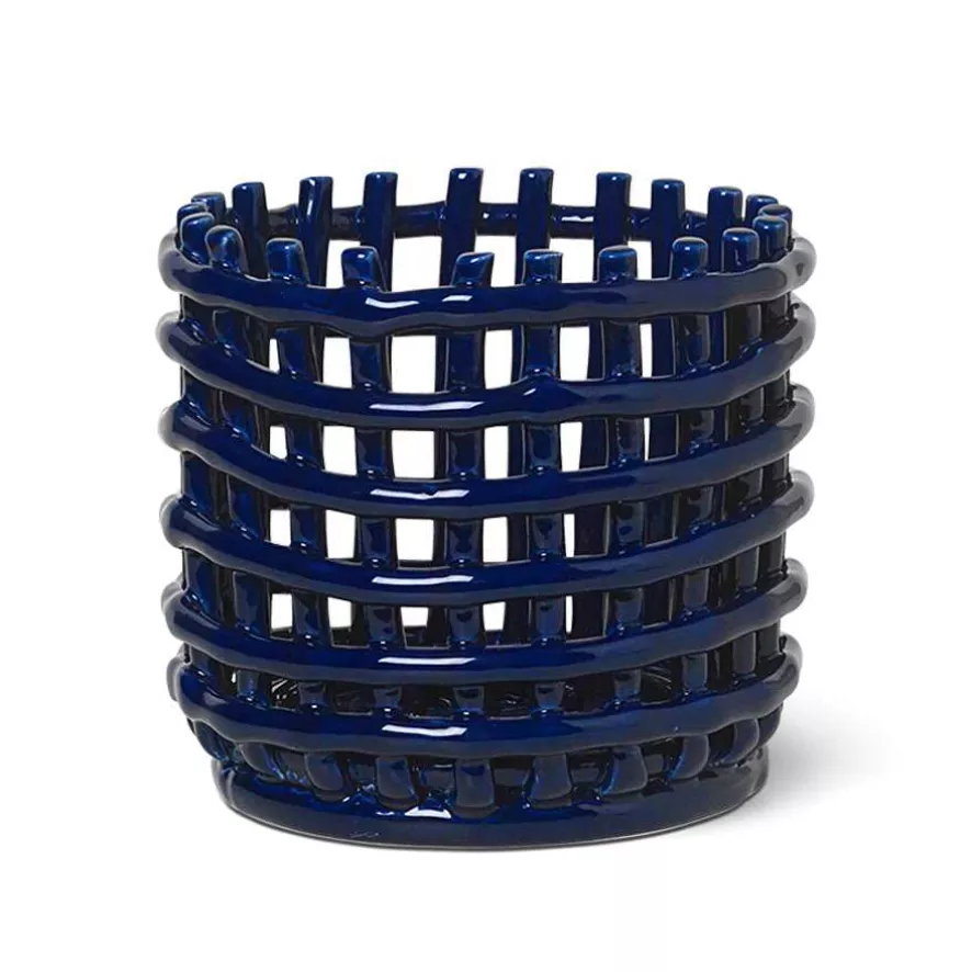 Ferm Living Ceramic Basket Opbergmand Small Blauw 6 Ferm Living Ceramic Basket Opbergmand Small Blauw - Afbeelding 6