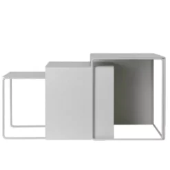 Ferm Living Cluster Tables Bijzettafel Set Van 3 Licht Grijs