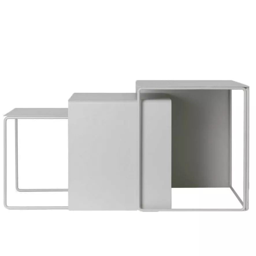 Ferm Living Cluster Tables Bijzettafel Set Van 3 Licht Grijs 1 Ferm Living Cluster Tables Bijzettafel Set Van 3 Licht Grijs