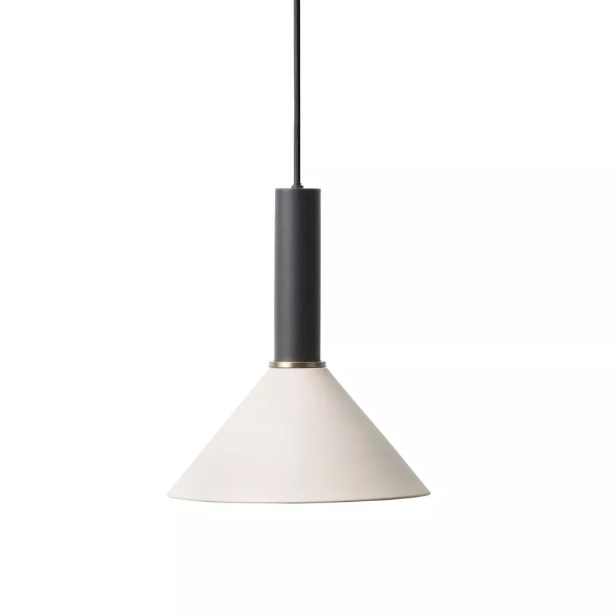 Ferm Living Cone Light Grey Hanglamp Groot Zwart 1 Ferm Living Cone Light Grey Hanglamp Groot Zwart