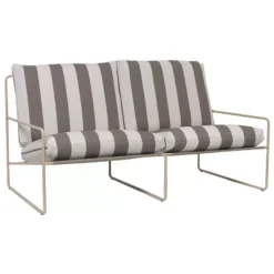 Ferm Living Desert 2-zits Loungebank Stripe Cash Chocolate