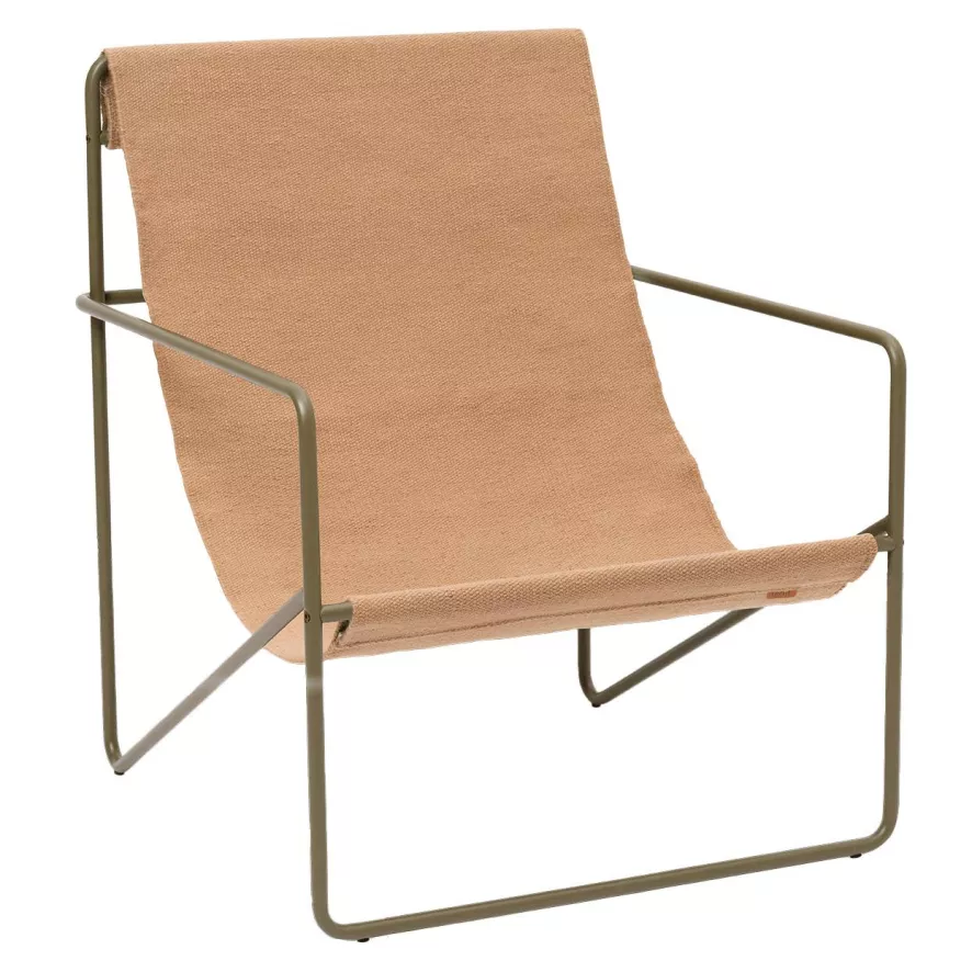 Ferm Living Desert Fauteuil Olive Onderstel Sand 1 Ferm Living Desert Fauteuil Olive Onderstel Sand