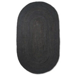 Ferm Living Eternal Jute Vloerkleed Ovaal 140x200 Zwart