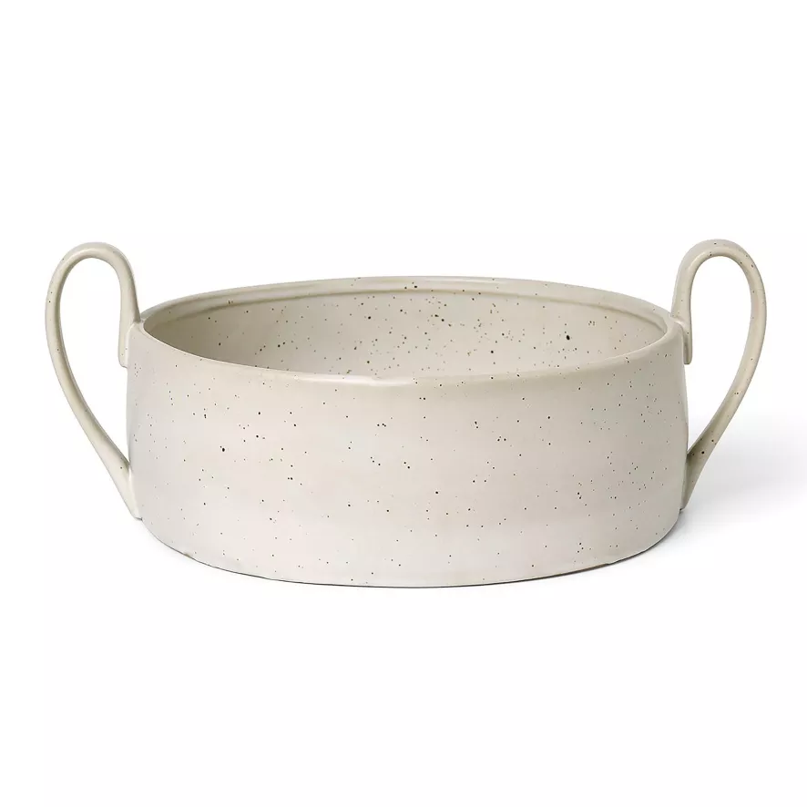 Ferm Living Flow Centerpiece Schaal Off-white Speckle 1 Ferm Living Flow Centerpiece Schaal Off-white Speckle