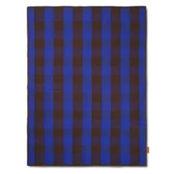Ferm Living Grand Quilted Plaid 170x120 Chocolate/Bright Blue