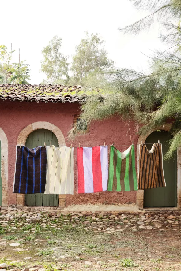 Ferm Living Hale Yarn-dyed Theedoek Olive/green 7 Ferm Living Hale Yarn-dyed Theedoek Olive/green - Afbeelding 7