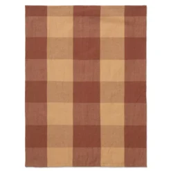 Ferm Living Hale Yarn-dyed Theedoek Peach/Spice Red