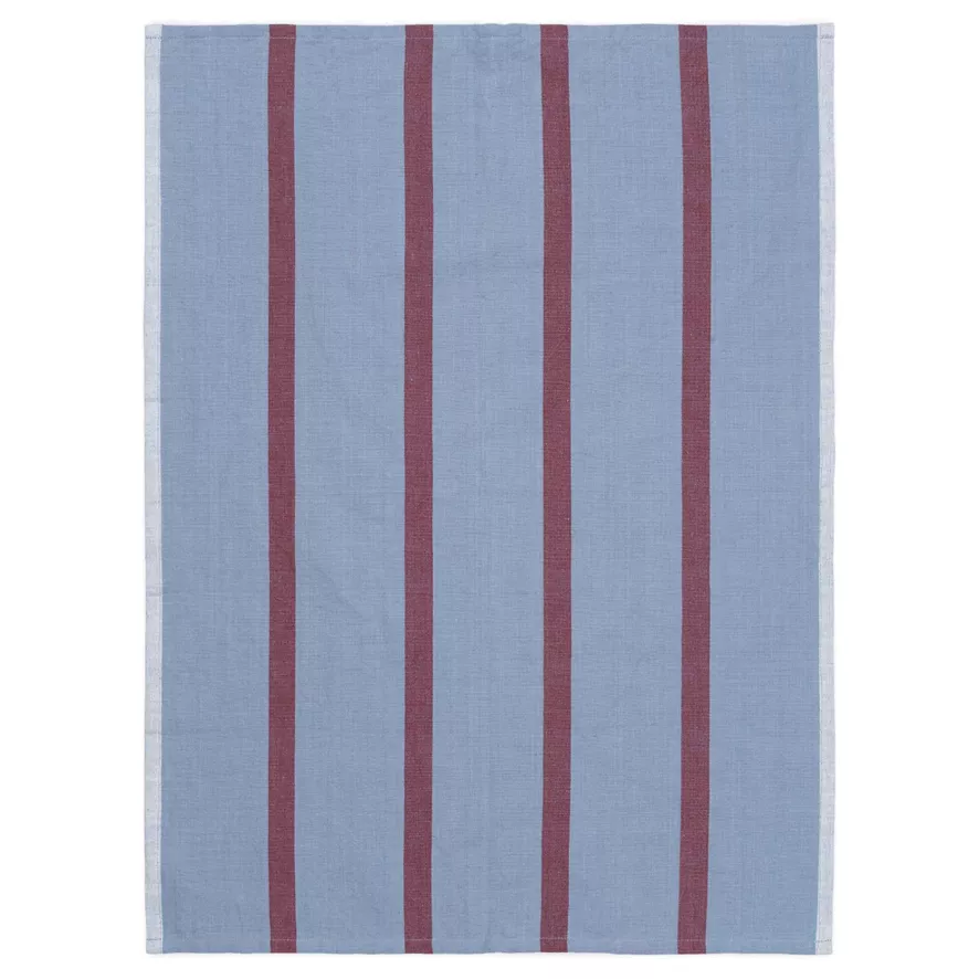 Ferm Living Hale Yarn-dyed Theedoek Faded Blue/Burgundy 1 Ferm Living Hale Yarn-dyed Theedoek Faded Blue/Burgundy