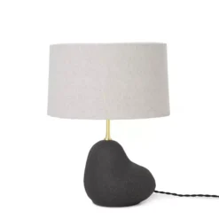 Ferm Living Hebe Tafellamp Small Zwart Met Naturel Kap