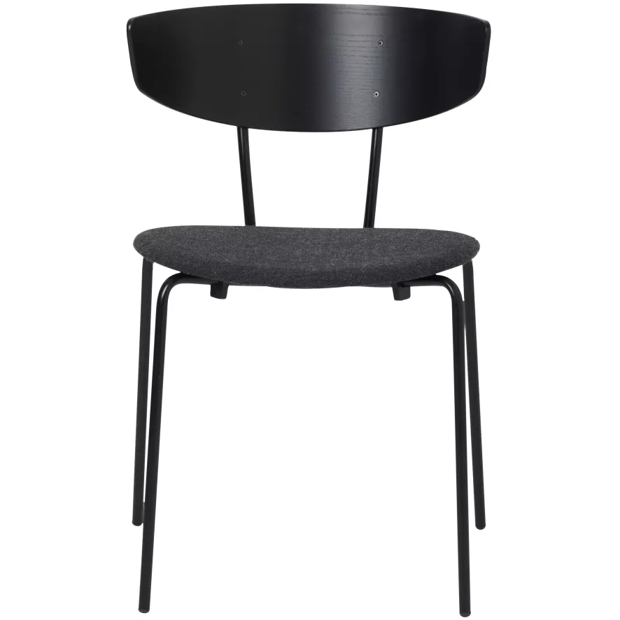 Ferm Living Herman Gestoffeerde Stoel Zwart/donkergrijs 1 Ferm Living Herman Gestoffeerde Stoel Zwart/donkergrijs