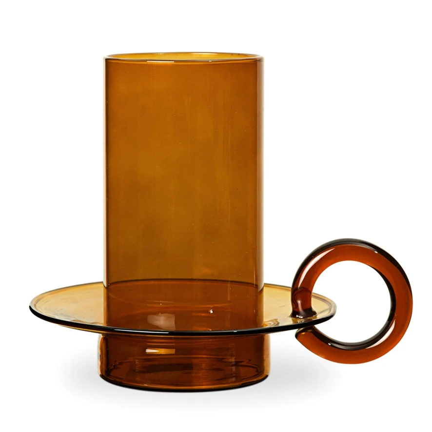 Ferm Living Luce Waxinelichthouder Amber 2 Ferm Living Luce Waxinelichthouder Amber - Afbeelding 2