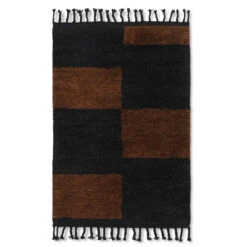 Ferm Living Mara Knotted Vloerkleed 80x120 Black Chocolate