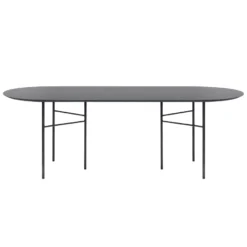 Ferm Living Mingle Tafel 220 Ovaal Black Veneer, Zwart Onderstel