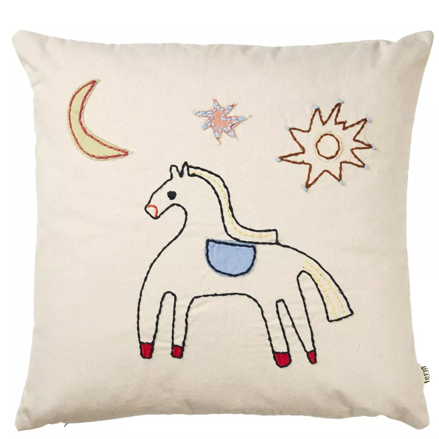 Ferm Living Naive Kussen 40x40 Horse 1 Ferm Living Naive Kussen 40x40 Horse