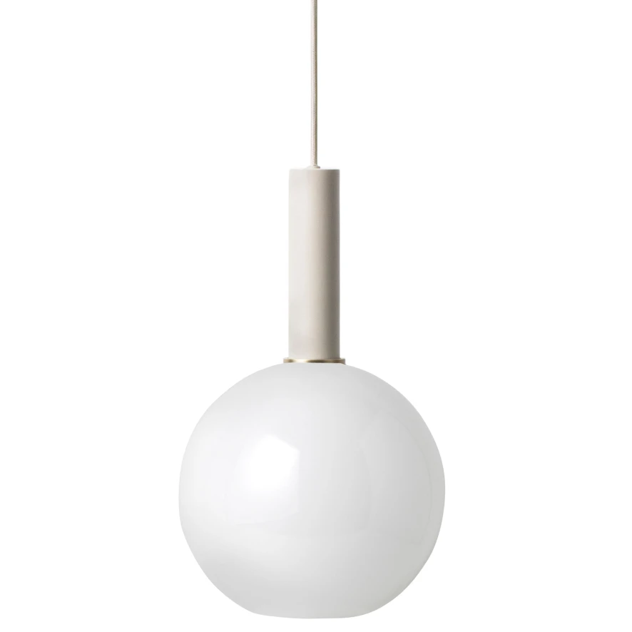 Ferm Living Opal Sphere Hanglamp Wit, Groot Lichtgrijs 1 Ferm Living Opal Sphere Hanglamp Wit, Groot Lichtgrijs