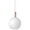 Ferm Living Opal Sphere Hanglamp Wit, Klein Lichtgrijs