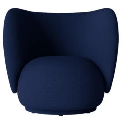 Ferm Living Rico Boucle Fauteuil Deep Blue Wool Boucle
