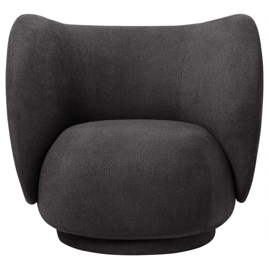 Ferm Living Rico Boucle Fauteuil Warm Dark Grey 1 Ferm Living Rico Boucle Fauteuil Warm Dark Grey