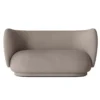 Ferm Living Rico Brushed 2-zits Bank Warm Grey
