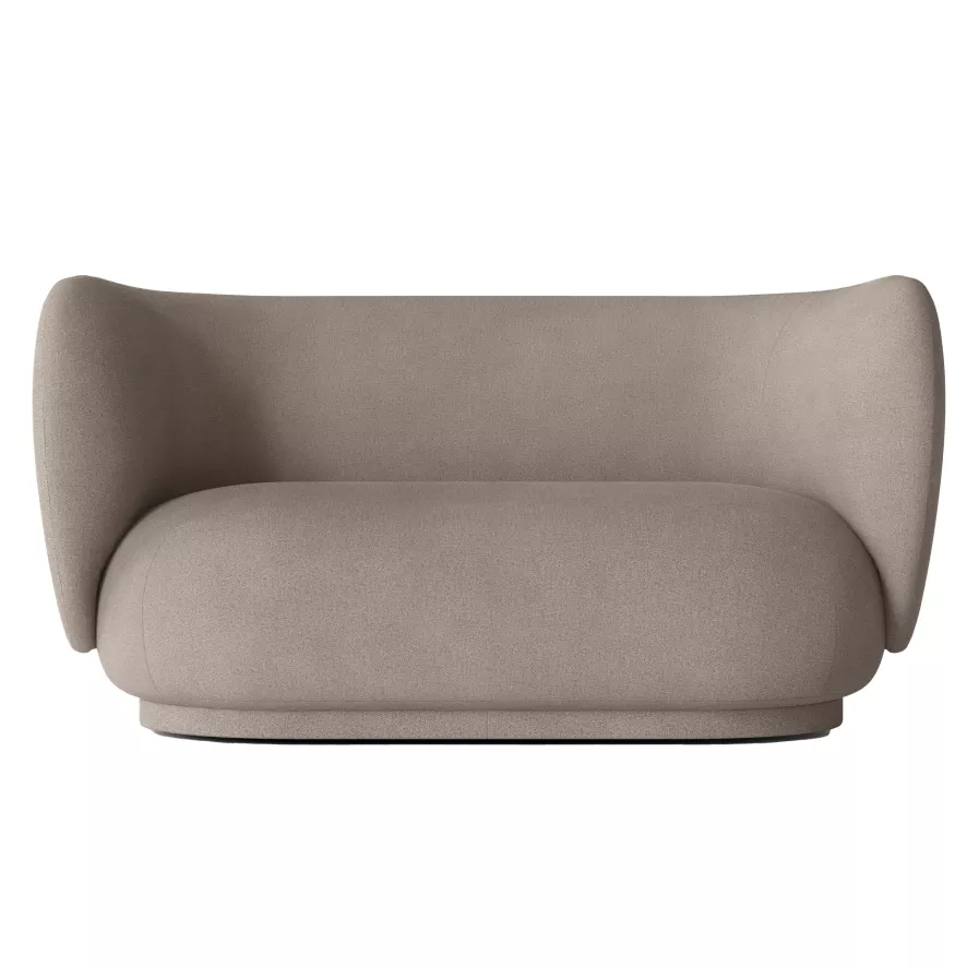 Ferm Living Rico Brushed 2-zits Bank Warm Grey 1 Ferm Living Rico Brushed 2-zits Bank Warm Grey