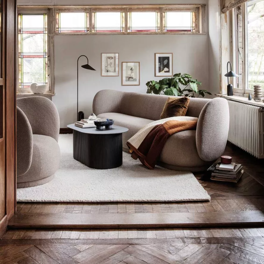 Ferm Living Rico Brushed 3-zits Bank Warm Grey 3 Ferm Living Rico Brushed 3-zits Bank Warm Grey - Afbeelding 3