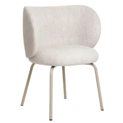Ferm Living Rico Eetkamerstoel Met Cashmere Onderstel Bouclé Off-white