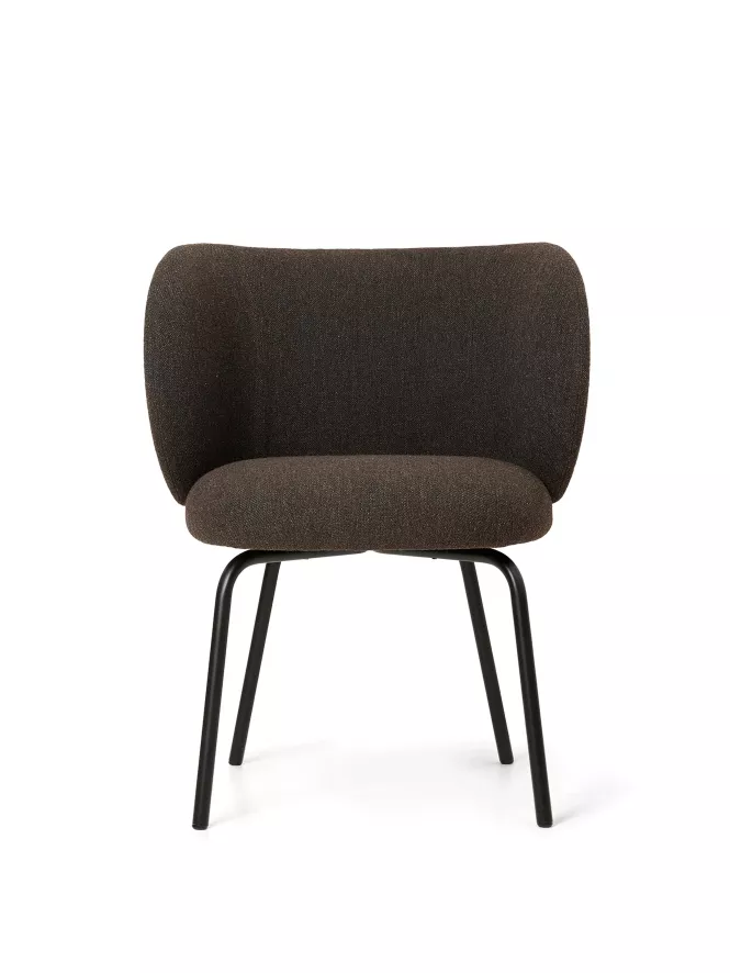 Ferm Living Rico Eetkamerstoel Met Zwart Onderstel Bouclé Sand 6 Ferm Living Rico Eetkamerstoel Met Zwart Onderstel Bouclé Sand - Afbeelding 6