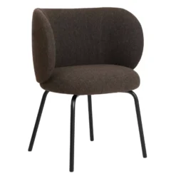 Ferm Living Rico Eetkamerstoel Met Zwart Onderstel Hallingdal Bruin