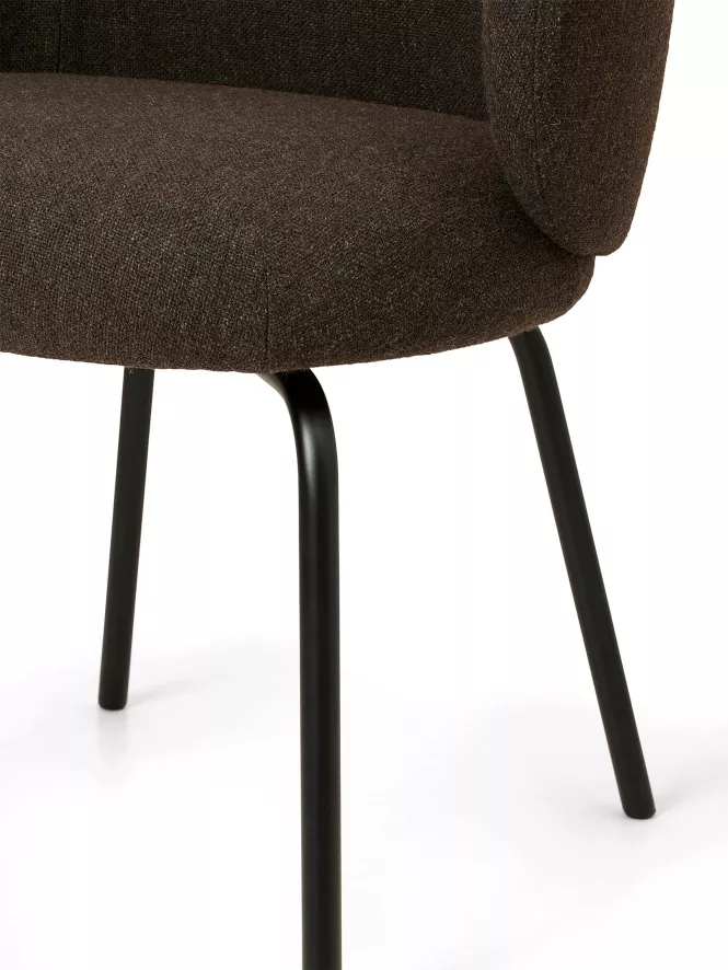 Ferm Living Rico Eetkamerstoel Met Zwart Onderstel Bouclé Sand 10 Ferm Living Rico Eetkamerstoel Met Zwart Onderstel Bouclé Sand - Afbeelding 10