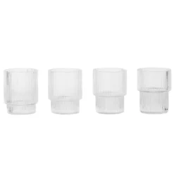 Ferm Living Ripple Glazen Set Van 4 Transparant Klein