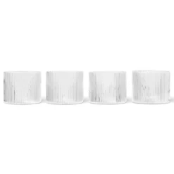 Ferm Living Ripple Low Glazen Set Van 4 Transparant