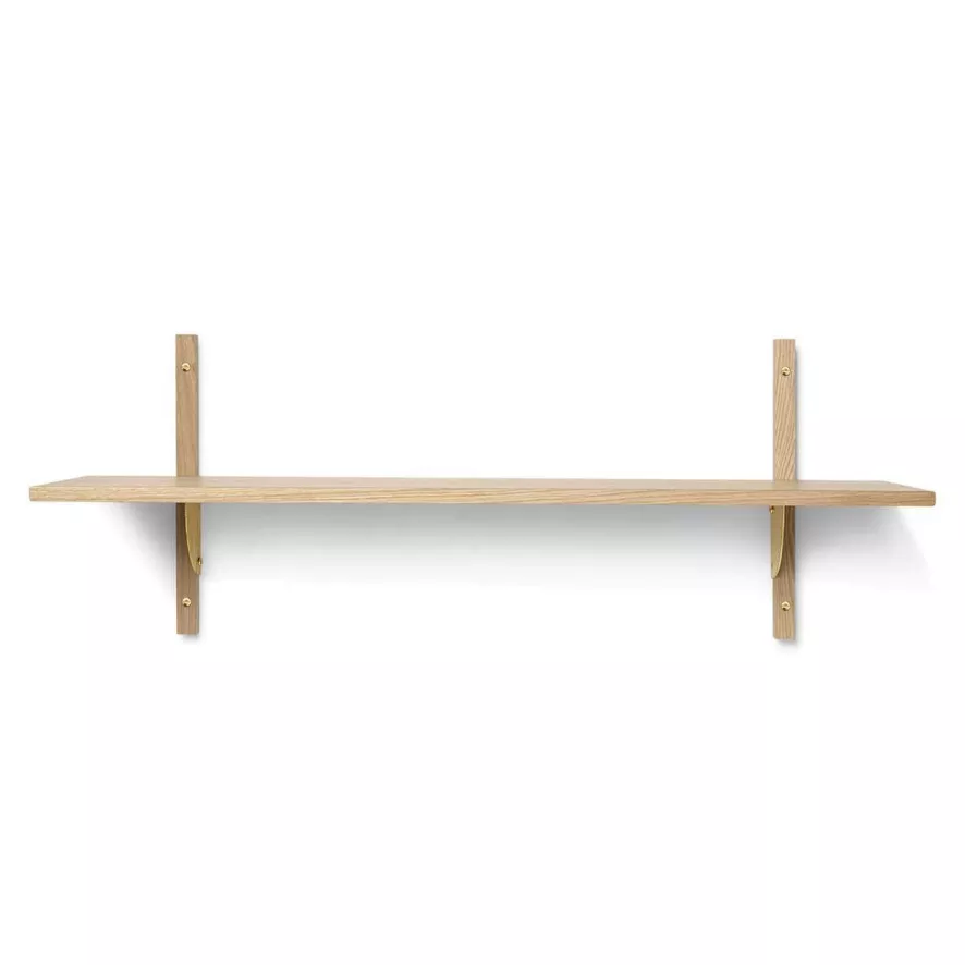 Ferm Living Sector Shelf Wandplank Single Wide Natural Oak/Brass 1 Ferm Living Sector Shelf Wandplank Single Wide Natural Oak/Brass