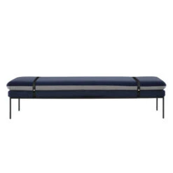 Ferm Living Turn Daybed Bank Wool Met Zwarte Band, Blauw/grijs