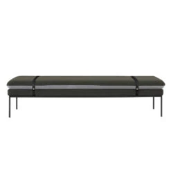 Ferm Living Turn Daybed Bank Wool Met Zwarte Band, Groen/grijs
