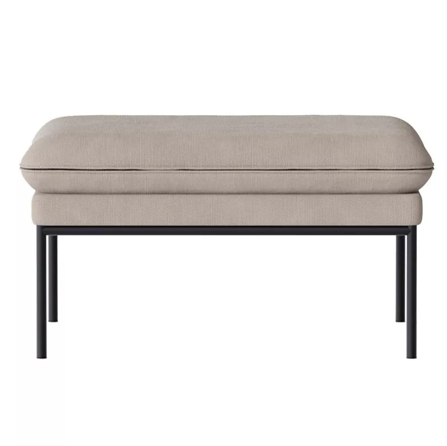 Ferm Living Turn Poef Cashmere Pasadena Sand/Black 2 Ferm Living Turn Poef Cashmere Pasadena Sand/Black - Afbeelding 2