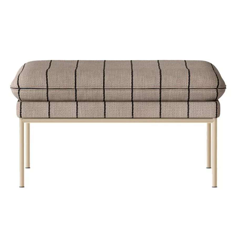Ferm Living Turn Poef Cashmere Pasadena Sand/Black 1 Ferm Living Turn Poef Cashmere Pasadena Sand/Black