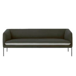 Ferm Living Turn Sofa Bank Wool 3-zits Groen Met Lichtgrijs Zitkussen