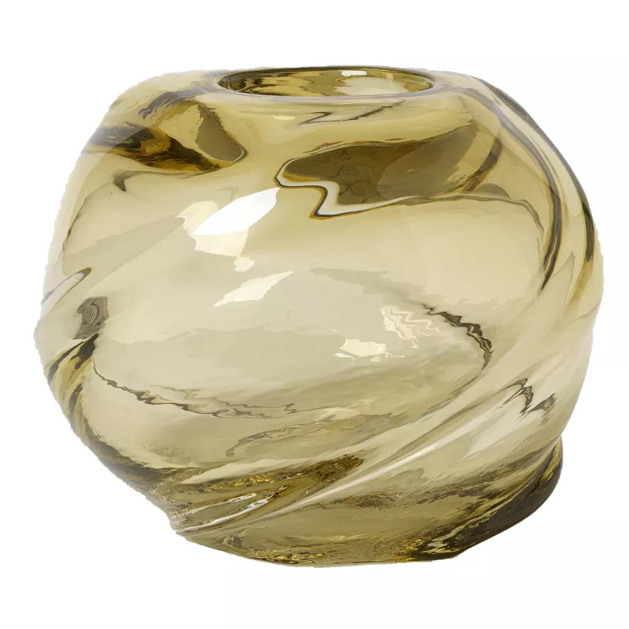Ferm Living Water Swirl Vaas Ø21 Amber 6 Ferm Living Water Swirl Vaas Ø21 Amber - Afbeelding 6