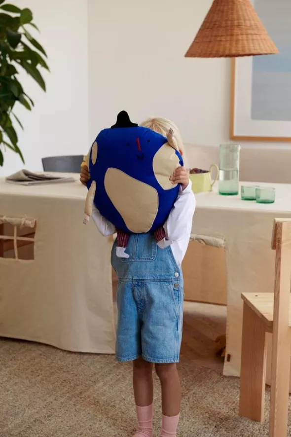 Ferm Living World Kussen Ø40 Bright Blue 4 Ferm Living World Kussen Ø40 Bright Blue - Afbeelding 4