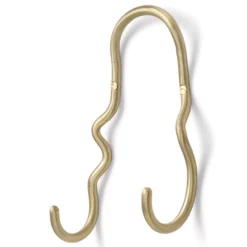 Ferm Living Curvature Haak Dubbel Messing