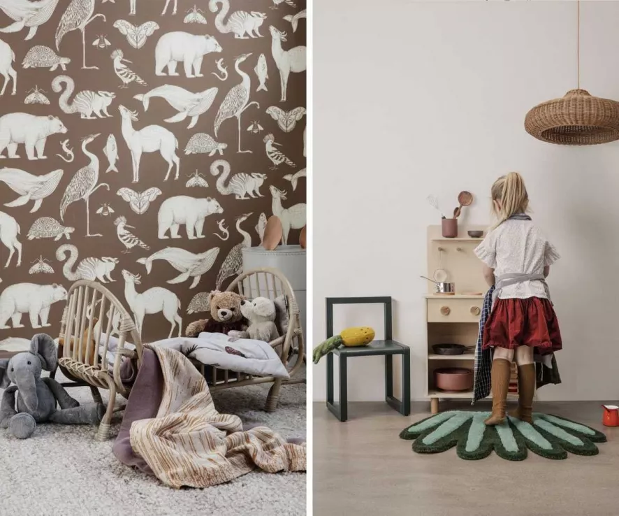 Ferm Living Katie Scott Animals Behang Dusty 4 Ferm Living Katie Scott Animals Behang Dusty - Afbeelding 4
