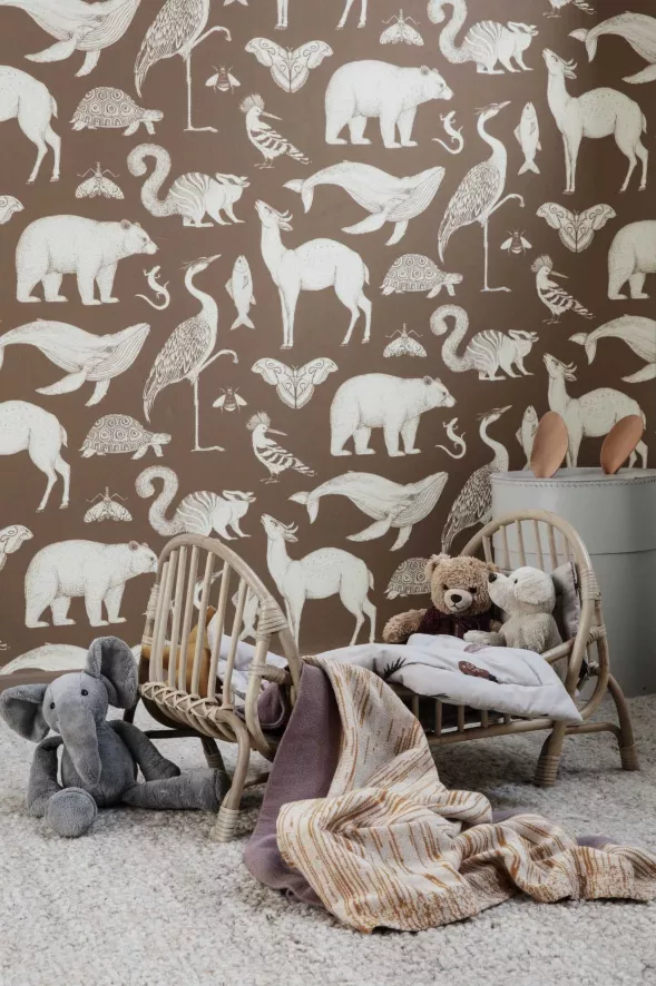 Ferm Living Katie Scott Animals Behang Dusty 2 Ferm Living Katie Scott Animals Behang Dusty - Afbeelding 2